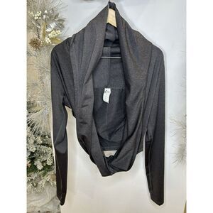 ZYIA Active Women's M Haze Yoga Shawl Wrap Pullover Dark‎ Gray